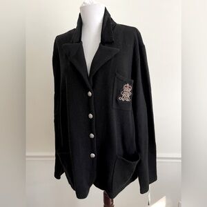 Vintage Ralph Lauren LRL Preppy Cashmere Wool Sweater Blazer  Cardigan NEW